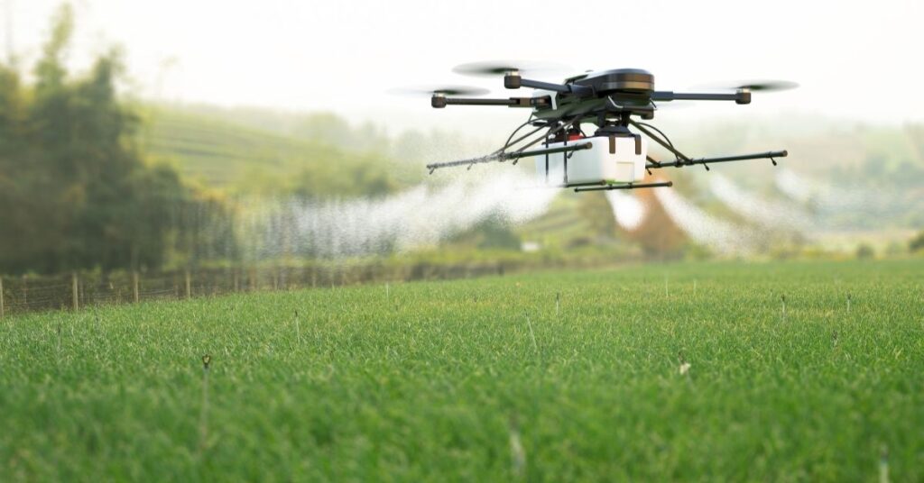 drone spraying crops