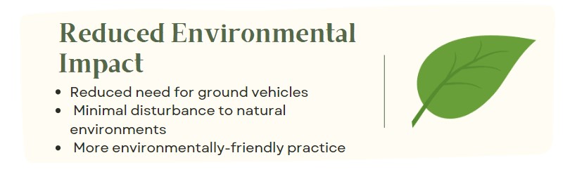 How drone lidar has reduced environmental impact in comparison to traditional survey methods. 