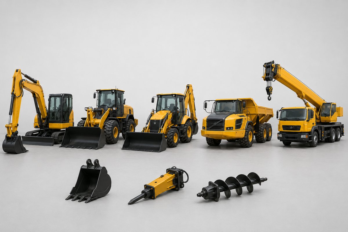 Construction equipment you can finance — excavators, loaders, cranes, dump trucks, attachments