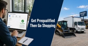 Business owner learning how to get prequalified for equipment financing before shopping