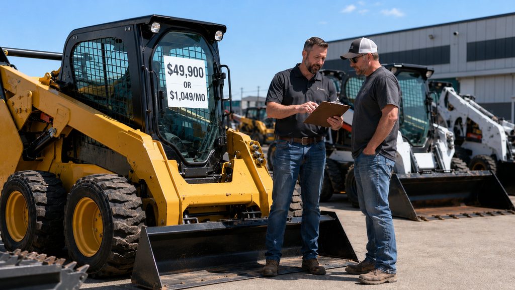 Skid steer purchase decision between financing and leasing
